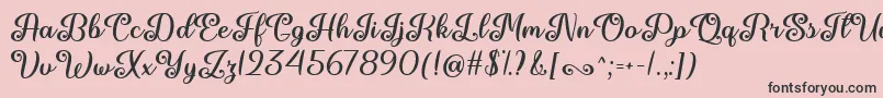 June Calligraphy   Font – Black Fonts on Pink Background