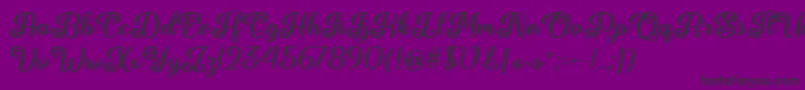 Шрифт June Calligraphy   – чёрные шрифты на фиолетовом фоне