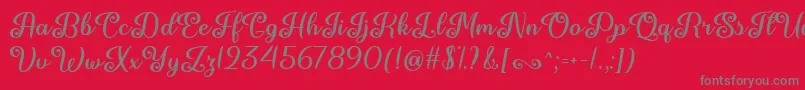 June Calligraphy   Font – Gray Fonts on Red Background