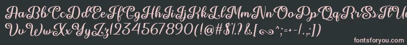 Fonte June Calligraphy   – fontes rosa em um fundo preto