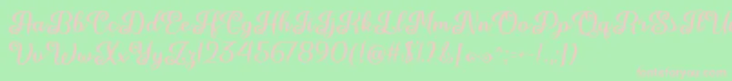 June Calligraphy   Font – Pink Fonts on Green Background