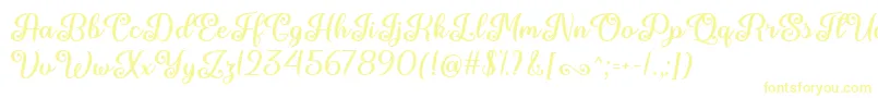 June Calligraphy   Font – Yellow Fonts on White Background