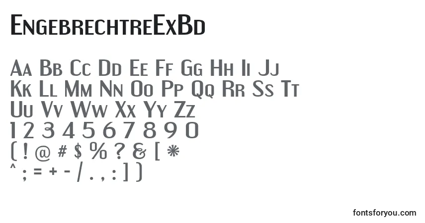 Шрифт EngebrechtreExBd – алфавит, цифры, специальные символы