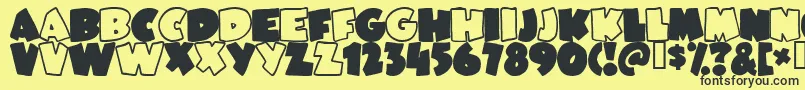 JUNEBUG Font – Black Fonts on Yellow Background