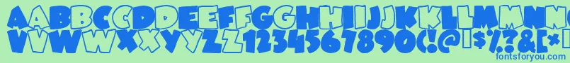 JUNEBUG Font – Blue Fonts on Green Background