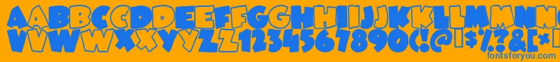 JUNEBUG Font – Blue Fonts on Orange Background