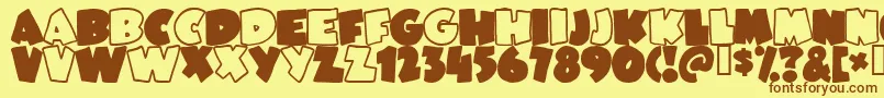 JUNEBUG Font – Brown Fonts on Yellow Background