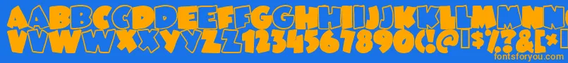 JUNEBUG Font – Orange Fonts on Blue Background