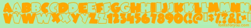 JUNEBUG Font – Orange Fonts on Green Background