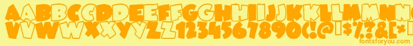 JUNEBUG Font – Orange Fonts on Yellow Background