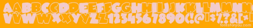 JUNEBUG Font – Pink Fonts on Orange Background
