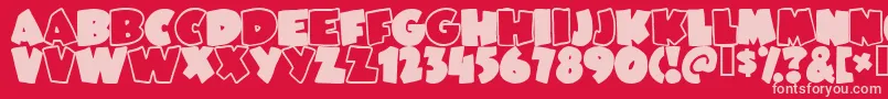 JUNEBUG Font – Pink Fonts on Red Background