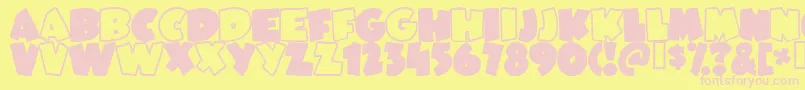 JUNEBUG Font – Pink Fonts on Yellow Background