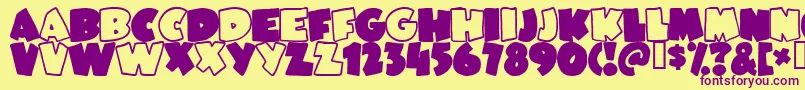 JUNEBUG Font – Purple Fonts on Yellow Background
