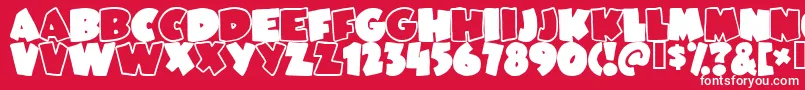 JUNEBUG Font – White Fonts on Red Background