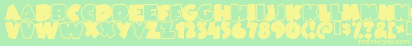JUNEBUG Font – Yellow Fonts on Green Background