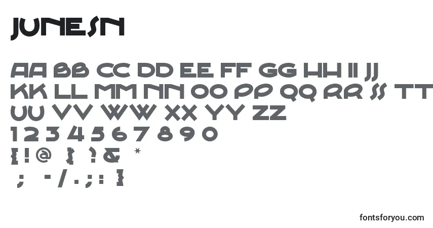Fuente JUNESN   (131221) - alfabeto, números, caracteres especiales