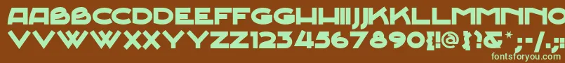 Шрифт JUNESN   – зелёные шрифты на коричневом фоне