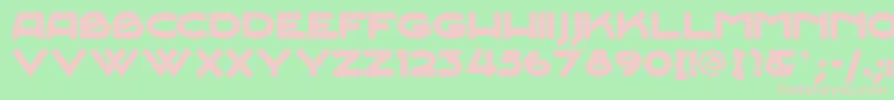 JUNESN  -fontti – vaaleanpunaiset fontit vihreällä taustalla