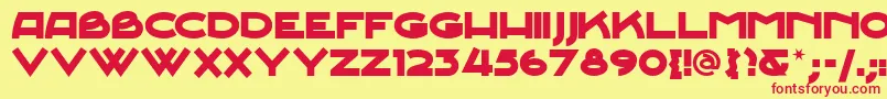 JUNESN  -fontti – punaiset fontit keltaisella taustalla