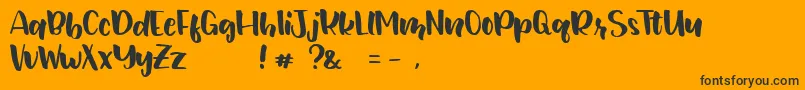 JunetteDEMO Regular Font – Black Fonts on Orange Background