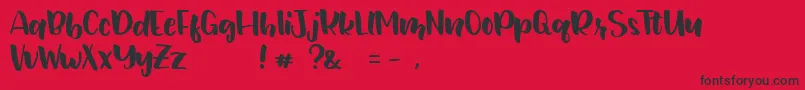 JunetteDEMO Regular Font – Black Fonts on Red Background