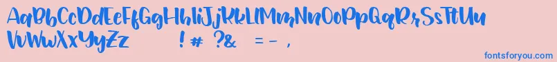 Шрифт JunetteDEMO Regular – синие шрифты на розовом фоне