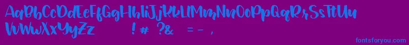 フォントJunetteDEMO Regular – 紫色の背景に青い文字