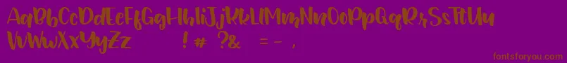 JunetteDEMO Regular Font – Brown Fonts on Purple Background