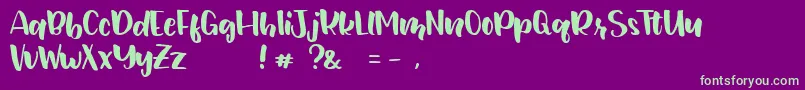 JunetteDEMO Regular Font – Green Fonts on Purple Background