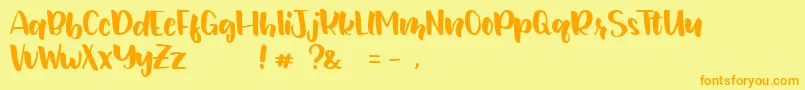 フォントJunetteDEMO Regular – オレンジの文字が黄色の背景にあります。