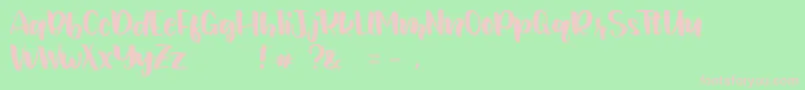 JunetteDEMO Regular-fontti – vaaleanpunaiset fontit vihreällä taustalla