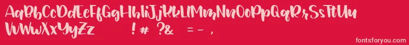 JunetteDEMO Regular Font – Pink Fonts on Red Background