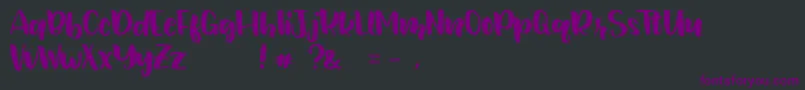 JunetteDEMO Regular-fontti – violetit fontit mustalla taustalla