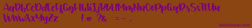 JunetteDEMO Regular Font – Purple Fonts on Brown Background
