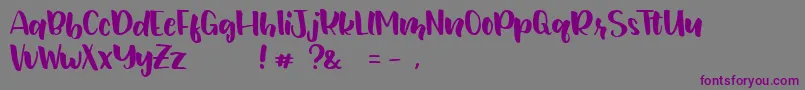 Шрифт JunetteDEMO Regular – фиолетовые шрифты на сером фоне