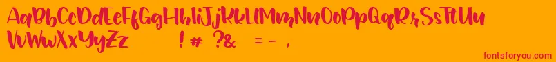 JunetteDEMO Regular Font – Red Fonts on Orange Background
