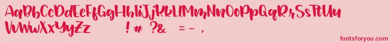 JunetteDEMO Regular-Schriftart – Rote Schriften auf rosa Hintergrund