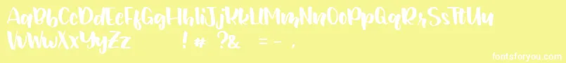 JunetteDEMO Regular Font – White Fonts on Yellow Background