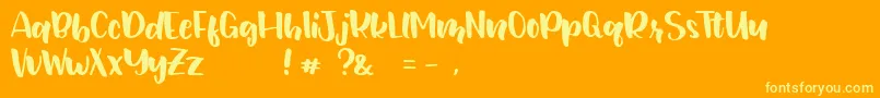 JunetteDEMO Regular-fontti – keltaiset fontit oranssilla taustalla