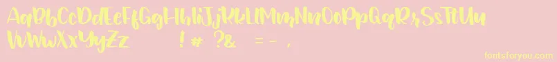JunetteDEMO Regular Font – Yellow Fonts on Pink Background