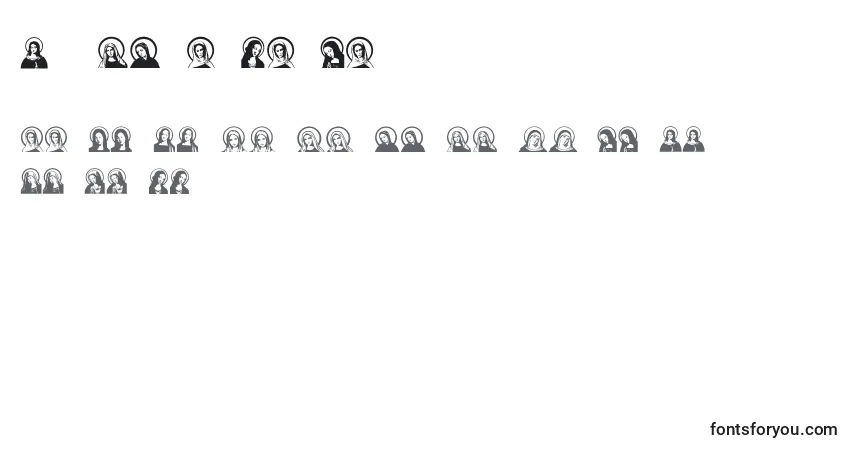 Fuente JungfrauMaria - alfabeto, números, caracteres especiales
