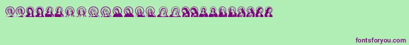 JungfrauMaria Font – Purple Fonts on Green Background