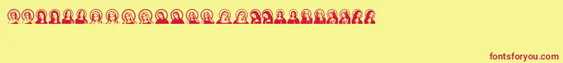 JungfrauMaria Font – Red Fonts on Yellow Background