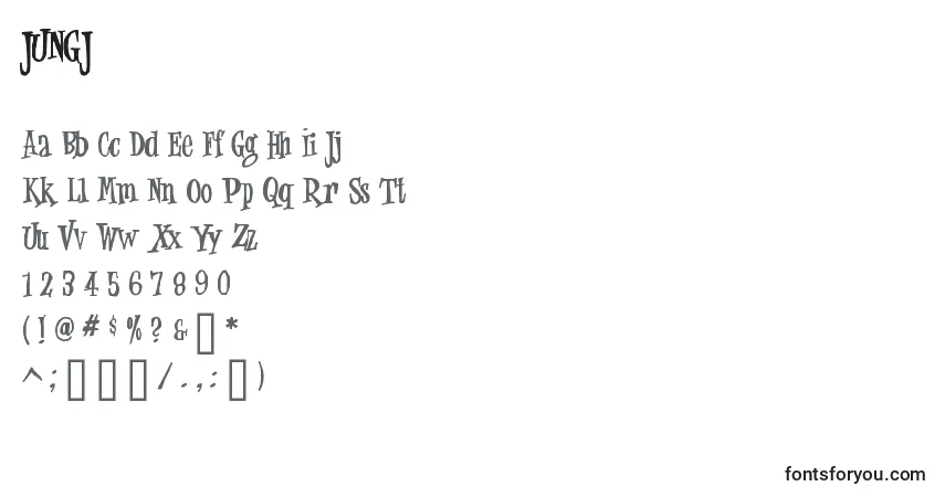 Czcionka JUNGJ    (131224) – alfabet, cyfry, specjalne znaki