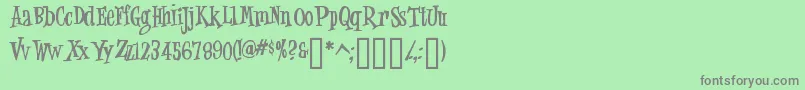 フォントJUNGJ    – 緑の背景に灰色の文字