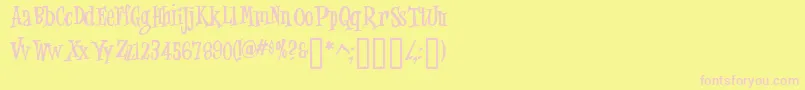 JUNGJ   -Schriftart – Rosa Schriften auf gelbem Hintergrund