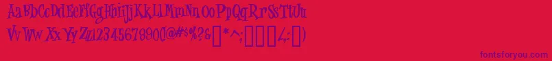 JUNGJ   -fontti – violetit fontit punaisella taustalla