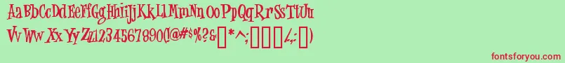 JUNGJ   -Schriftart – Rote Schriften auf grünem Hintergrund
