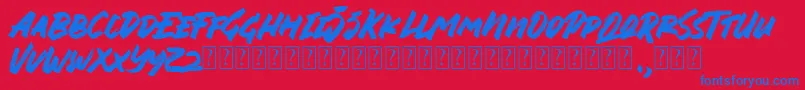 Шрифт Jungle Bloods Font – синие шрифты на красном фоне